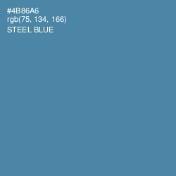 #4B86A6 - Steel Blue Color Image